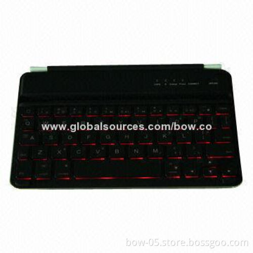 Aluminum Alloy Wireless Bluetooth Keyboard Case with Magnetic Strip/Groove/7-color Back-light